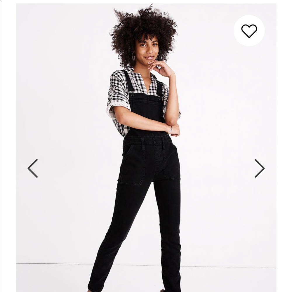 Madewell Black Skinny Overalls